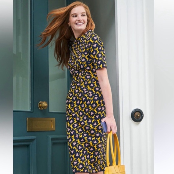 Boden Dresses & Skirts - NWT Boden Louise Midi Dress - Blue and Yellow floral - size 4P